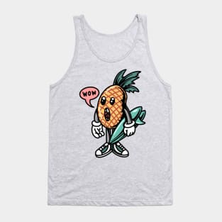 surfing pineapple cartoon Tank Top